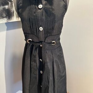 Elegant Black Button-Down Dress